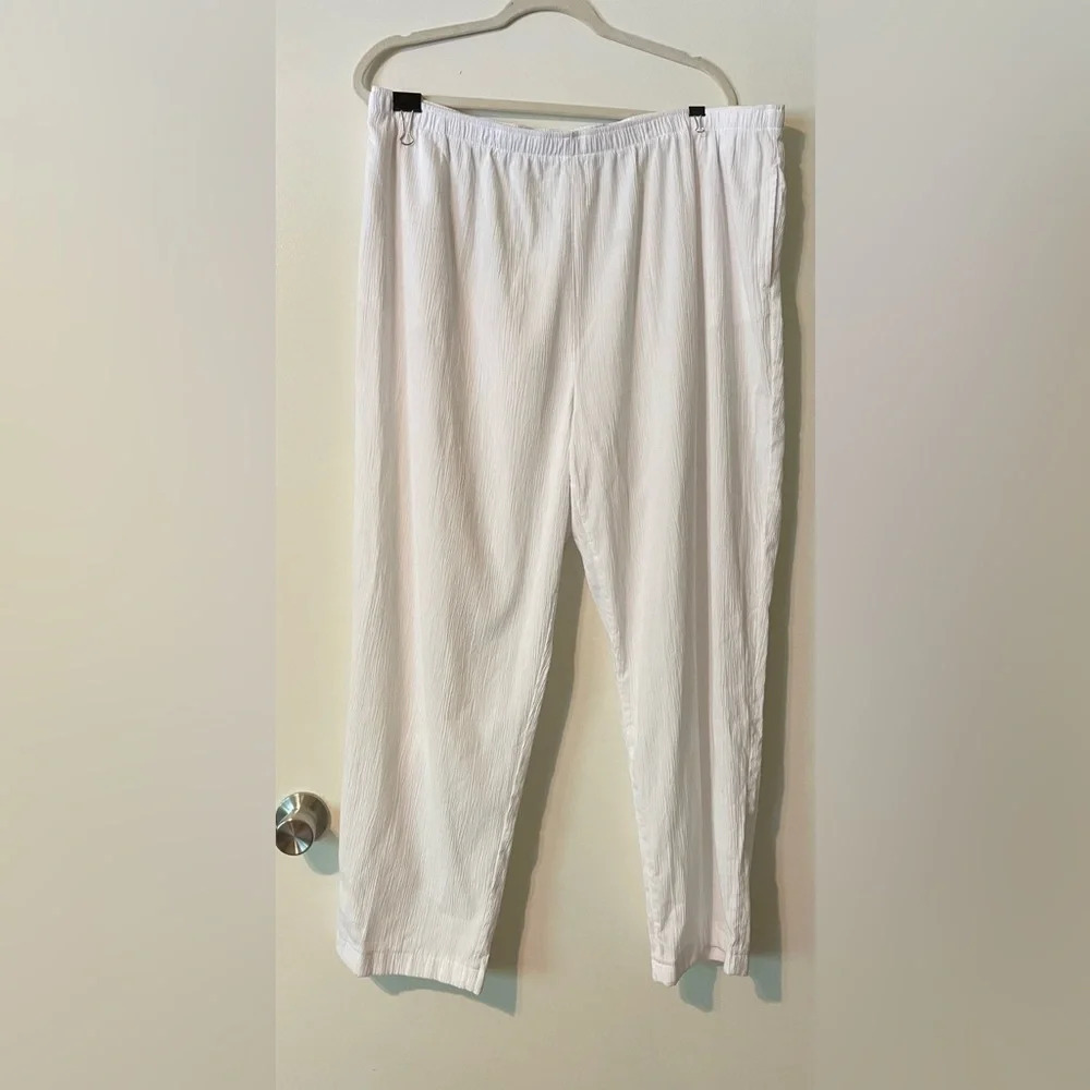Drapers and Damon White Like Linen Pull On Pants Size 2X